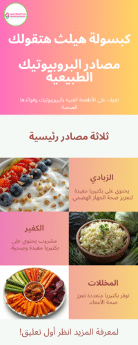 Infographic - مصادر البروبيوتيك الطبيعية