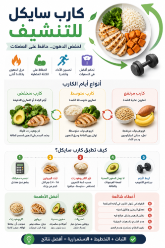 انفوجراف عن كارب سايكل للتخسيس